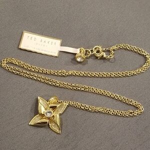 💕TED BAKER LONDON💕 Kineta Gold Glitter Enamel Breeze Pendant Necklace NWT